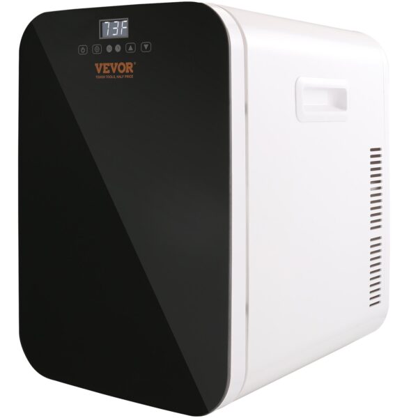 Frigider portabil 12V/230V - 20L, funcție de încălzire, alb-negru