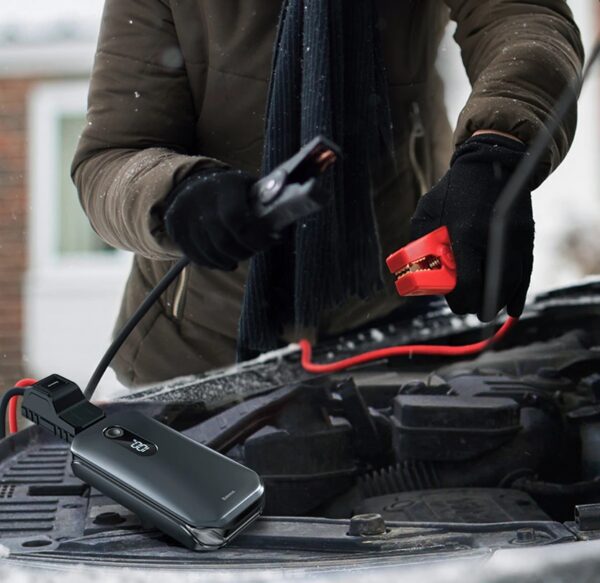 Starter auto, jump starter și powerbank - 12000mAh - negru - imagine 4