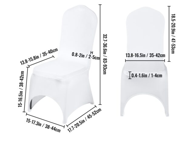 Husă elastică pentru scaun, albă, arcuită - set de 50 bucăți - imagine 5