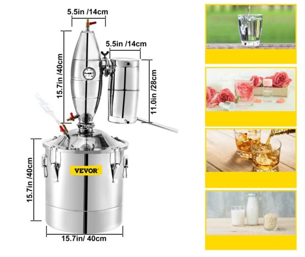 Distilator pentru pălincă, alcool - 50L, cu rezervor de condensare - imagine 3