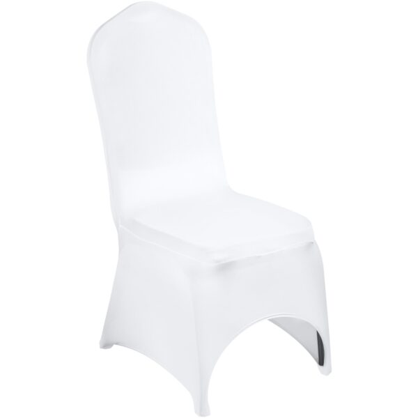 Husă elastică pentru scaun, albă, arcuită - set de 50 bucăți - imagine 6
