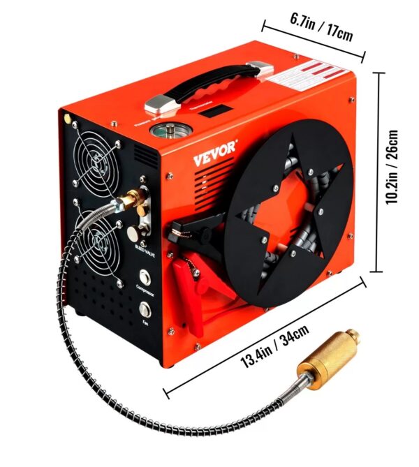 Compresor PCP 12V - negru-portocaliu - imagine 2