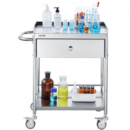Cărucior din Oțel Inoxidabil cu Sertar, Capacitate 100 kg - imagine 3
