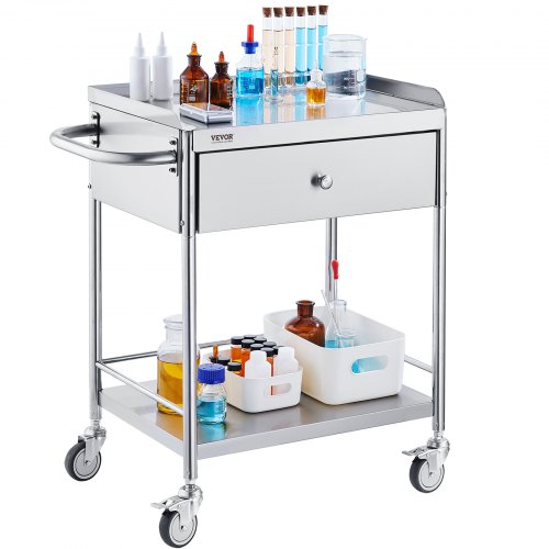 Cărucior din Oțel Inoxidabil cu Sertar, Capacitate 100 kg - imagine 5