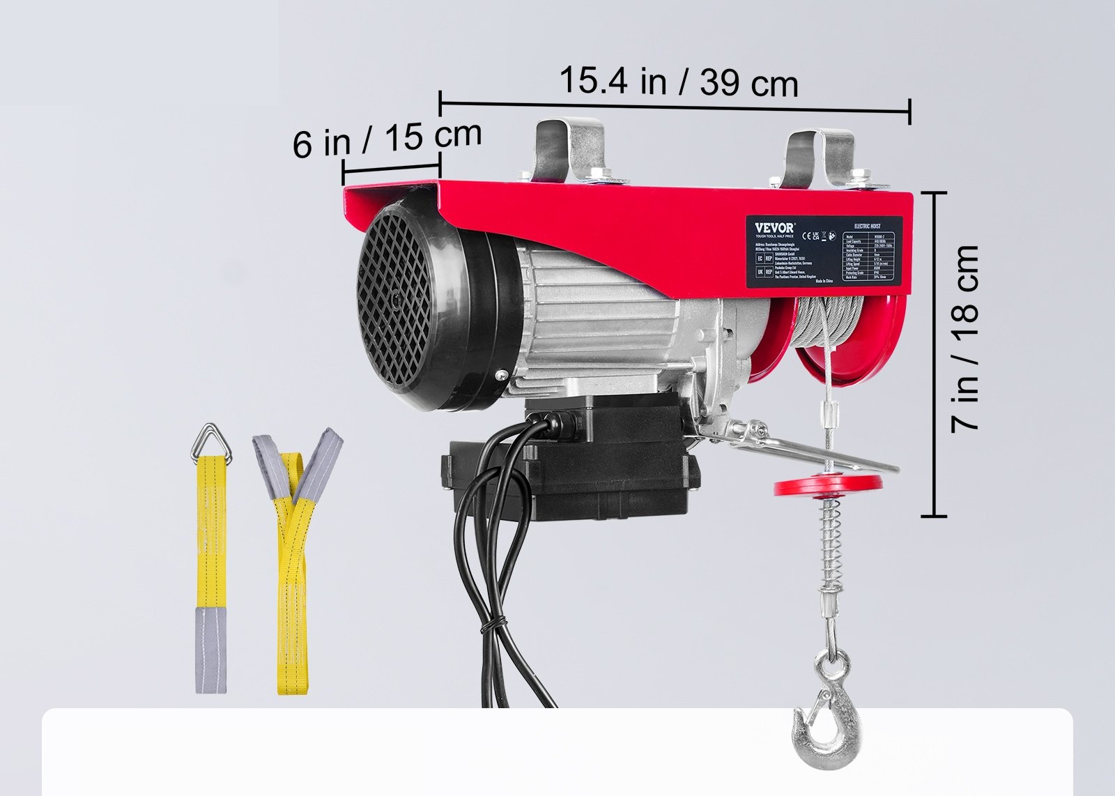 Troliu electric de ridicare cu telecomandă wireless 300kg/600kg - imagine 6